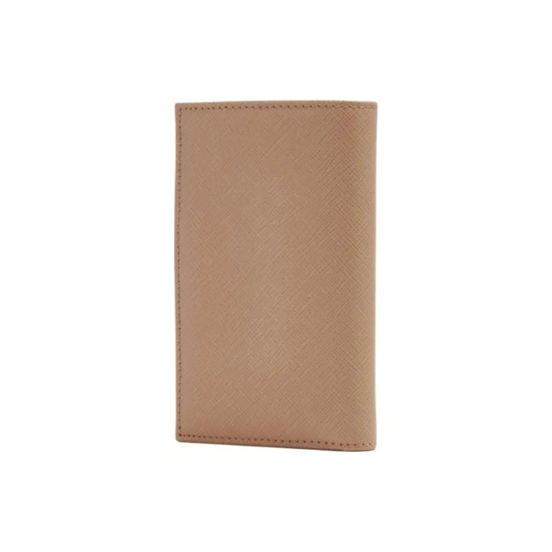 PRADA Leather Wallet Trumpets Women's Beige-1