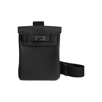 HERMES Hac A Dos Togo Calfskin Crossbody Bag Unisex 89 Noir Black