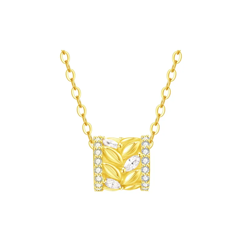 Lao Feng Xiang S925 Silver Necklaces Women's-0