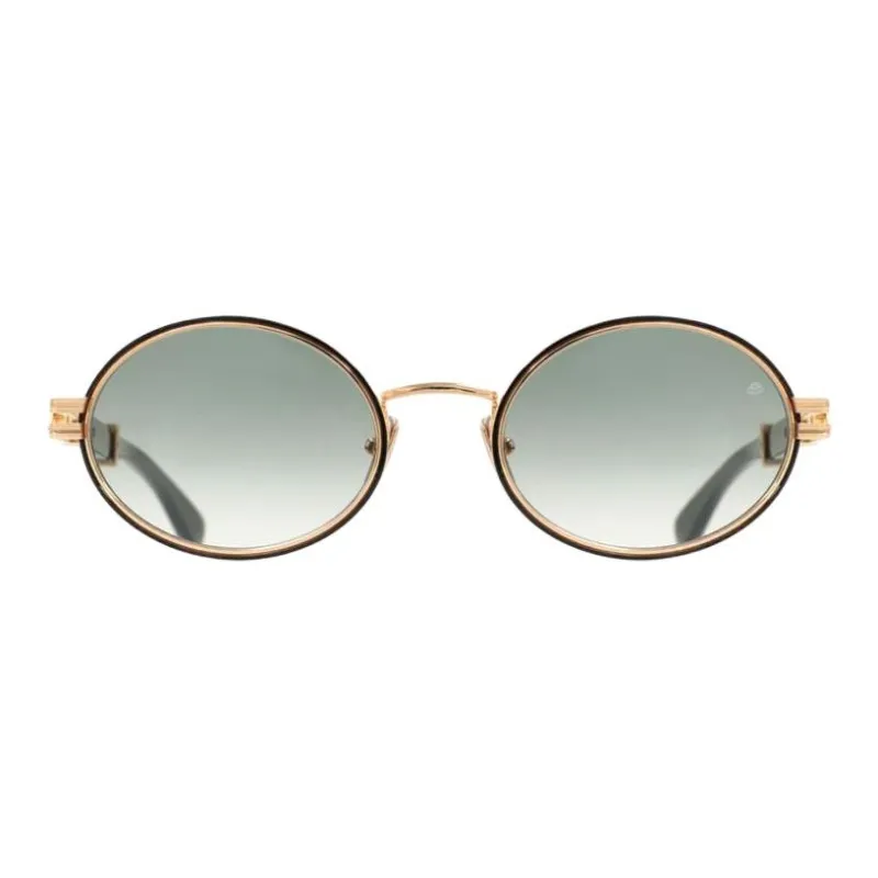 Maybach Metal Acetate Oval Sunglasses Men's Gold-1