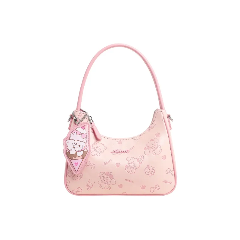 AILUXI Synthetic Leather Shoulder Bag Women's Cherry Blossom Pink-0