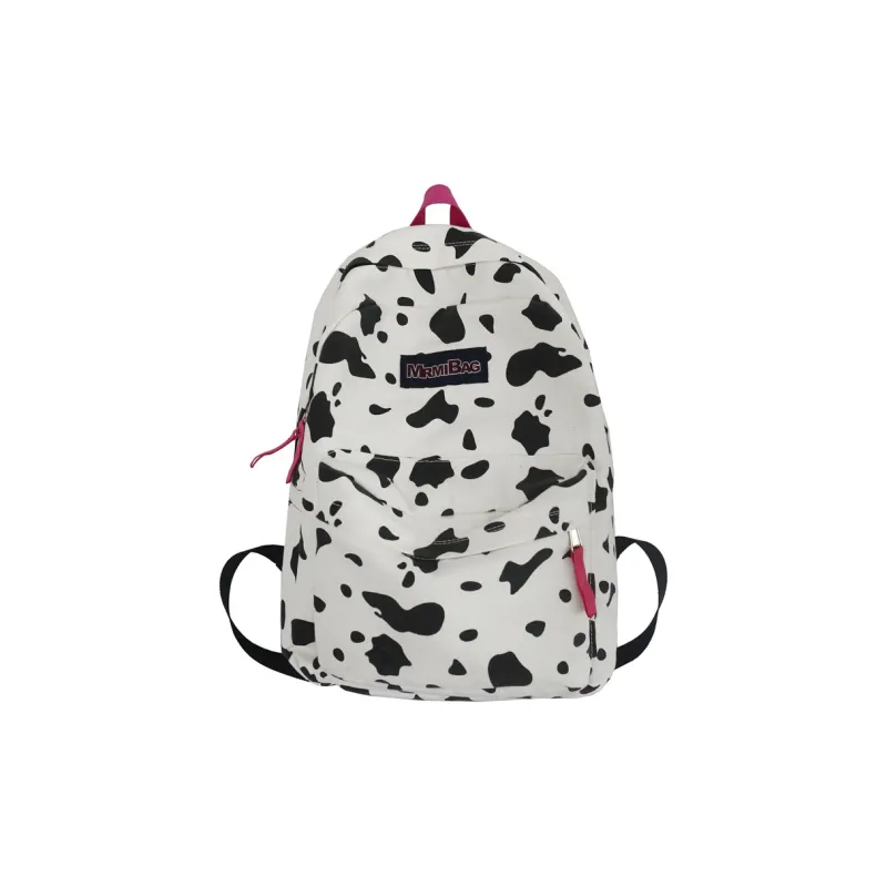 Meow In The Grass Canvas Backpack Women's Leopard Print/Milk Texture-6
