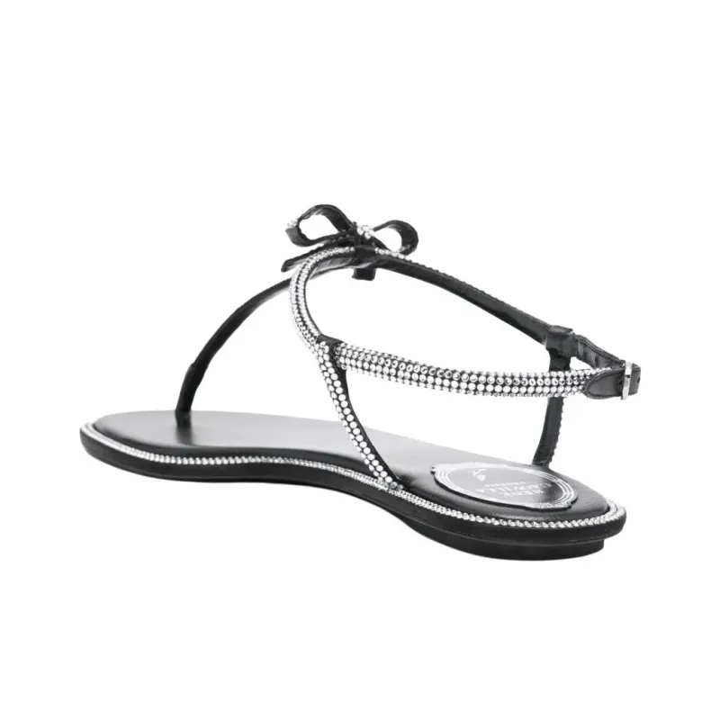 RENE CAOVILLA Caterina One Strap Sandals Women's Black-3