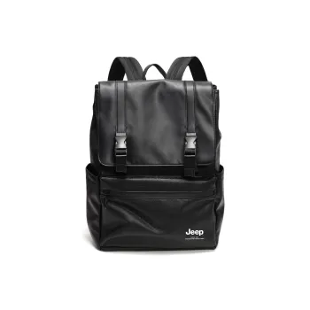 Jeep PU Commute Backpack Laptop Bag Backpack Unisex Black