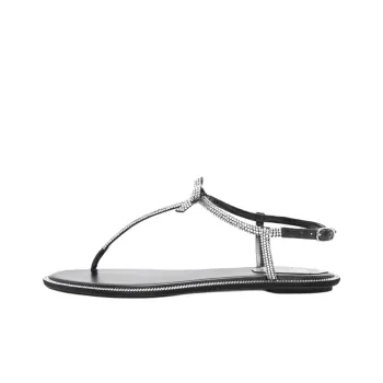 RENE CAOVILLA Caterina One Strap Sandals Women's Black