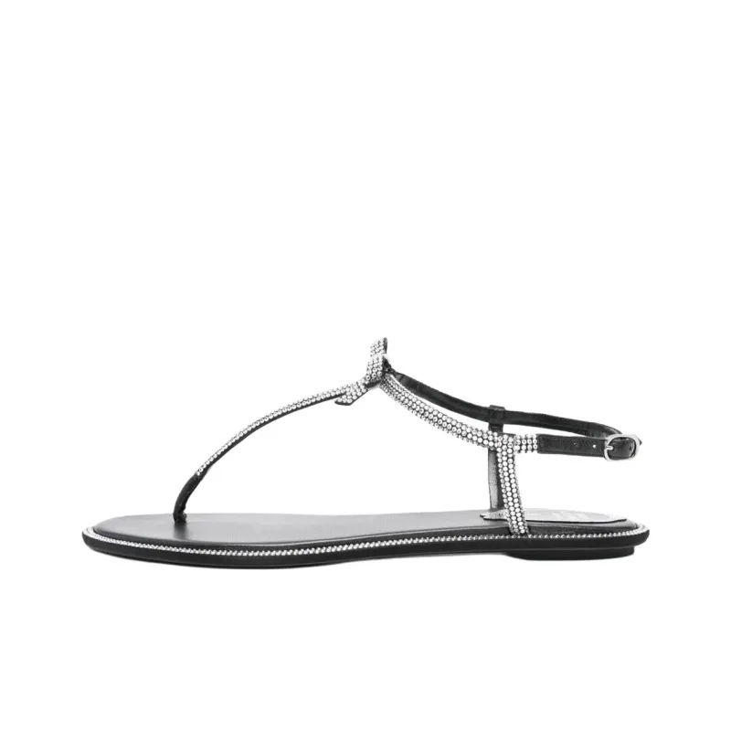 RENE CAOVILLA Caterina One Strap Sandals Women's Black-0