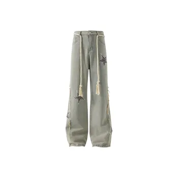HKRXEC Jeans Men Yellow Mud