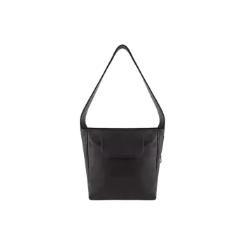 EMPORIO ARMANI Lambskin Shoulder Bag Medium Size Men's Black