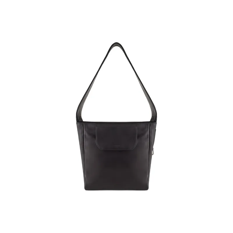 EMPORIO ARMANI Lambskin Shoulder Bag Medium Size Men's Black-0