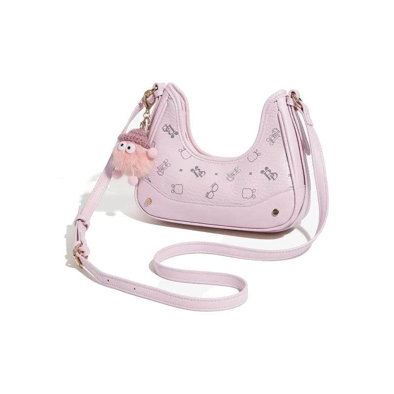 BOBDOG PU Shoulder Bag Women's Pink/Brown-1