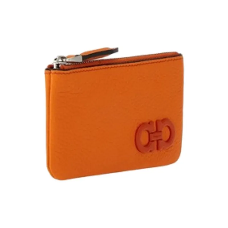 FERRAGAMO Leather Key Pouch Women's Orange-1