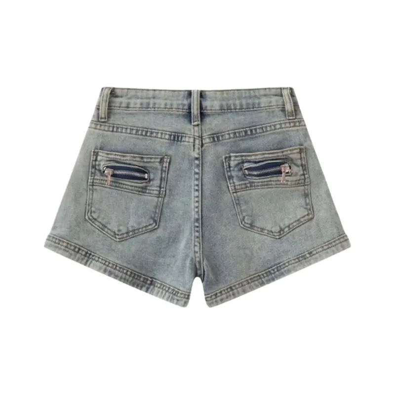 RENBEN Denim Shorts Women's Graphite Yellow-1