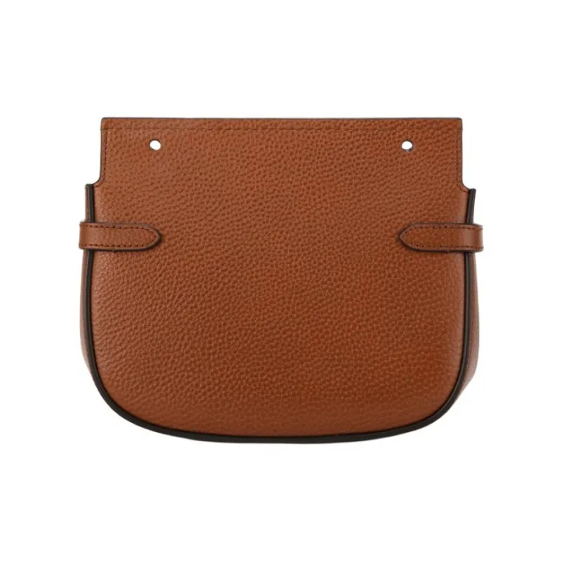 Mulberry Cow Leather Shoulder Bag Trumpets Women's Brown-3