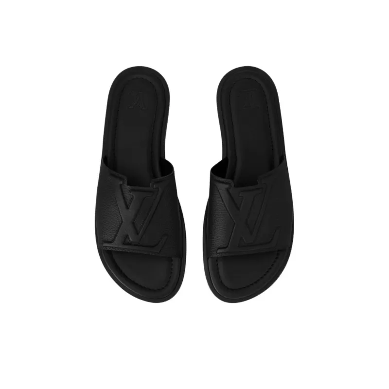 LOUIS VUITTON Slip Resistant Slide Slippers Men's Black-3