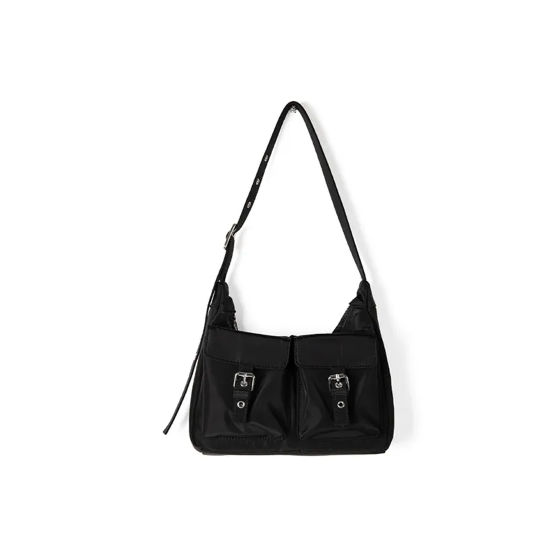 HAWA Nylon Shoulder Bag Medium Size Women's Ecru/Yellow/Black-2