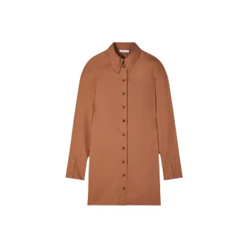 Patrizia Pepe SS25 Long Sleeved Dress Women's Brown