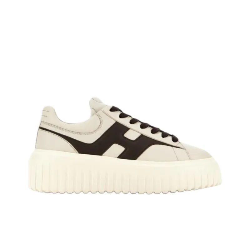 HOGAN H Stripes Low Top Skateboard Shoes Women's Ivory-1