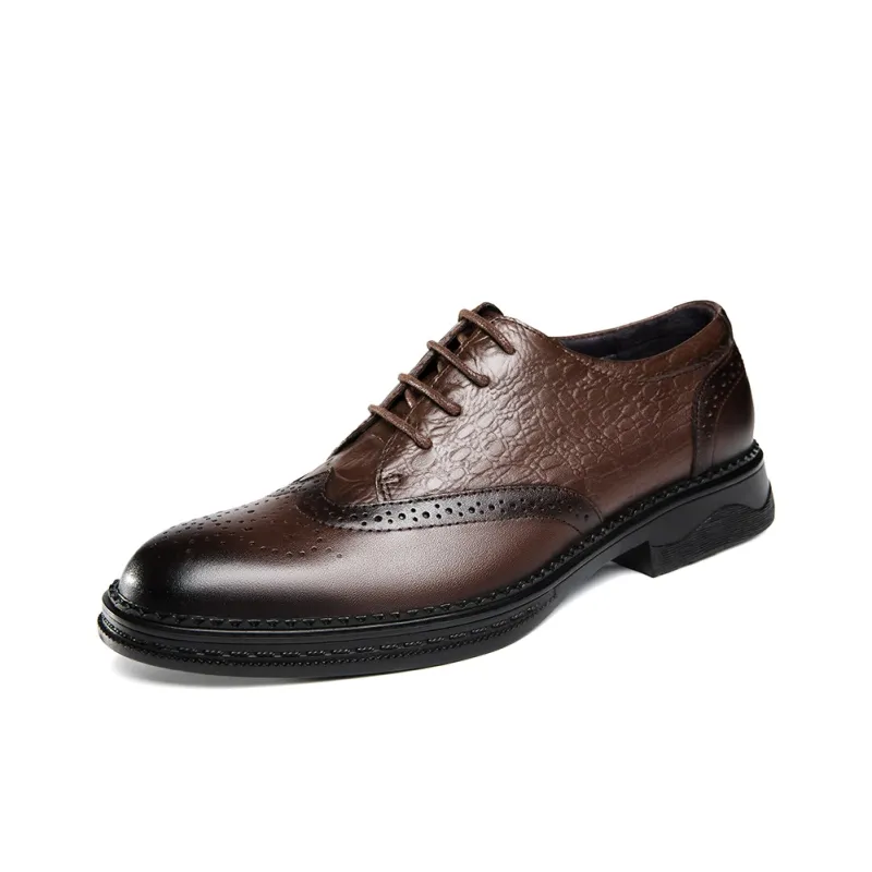 Dunnu Men's Casual Shoes Men Low Top Brown-5
