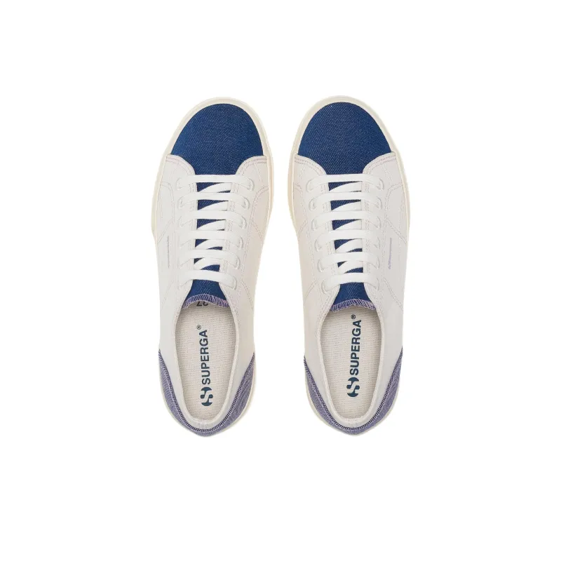 SUPERGA 2740 Abrasion Resistant Low Top Canvas Shoes Unisex White Blue-3