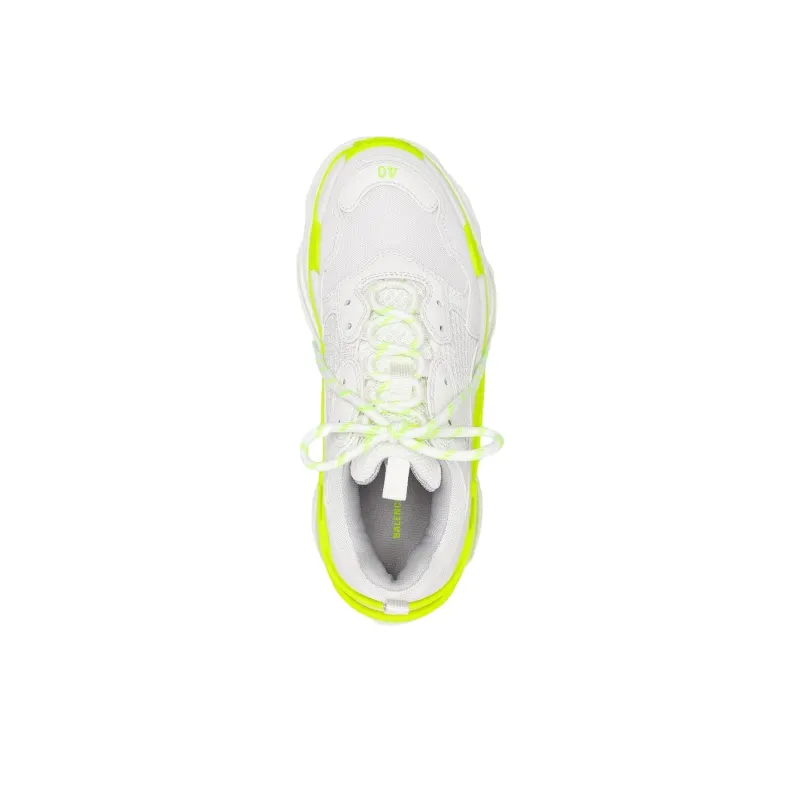 Balenciaga Triple S Low Top Chunky Sneakers Men's Neon Yellow-4