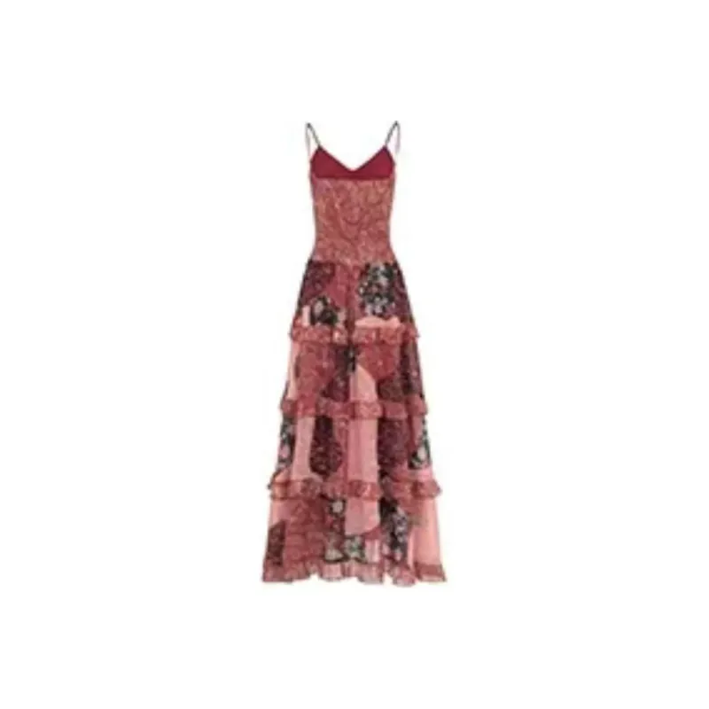 FLIM Slip Dresses Women's Rose Red Multicolor-1