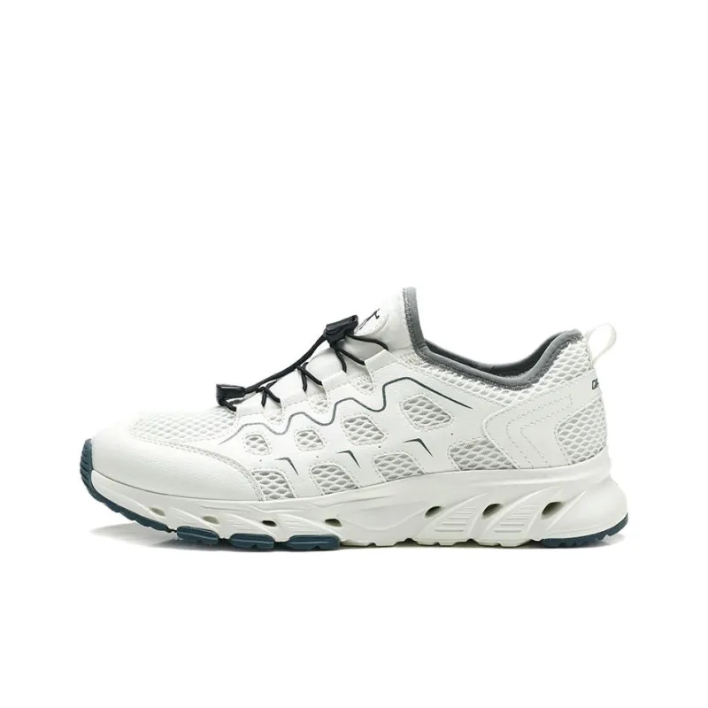 QIAODAN Slip Resistant Quick Dry Coverage River Trekking Shoes Men's White Gray-0