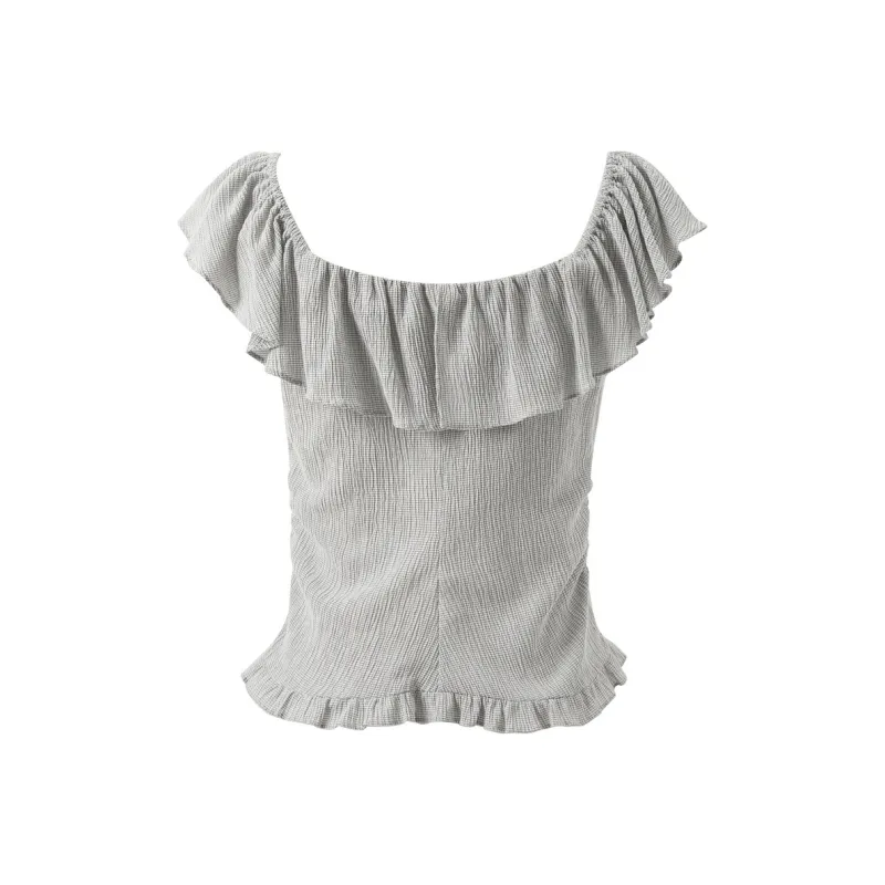 3COLOUR Chiffon Shirt Women's Heather Gray-1