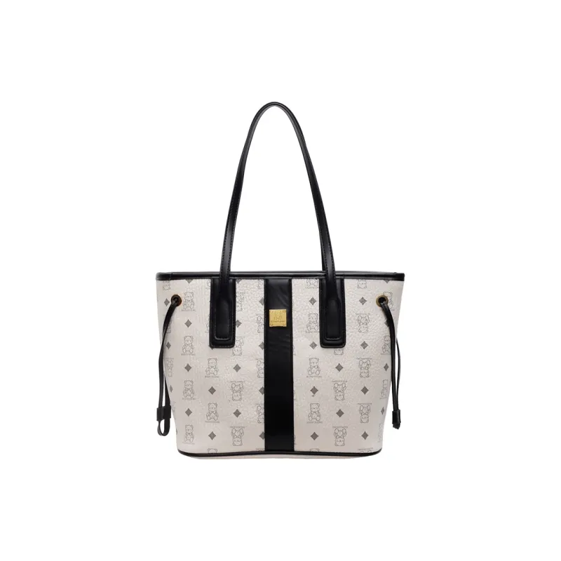TOUTSEUL YOLO PU Tote Bag, Shopping Bag, Shoulder Bag Unisex White/Pink/Black/Brown/Black & White-20