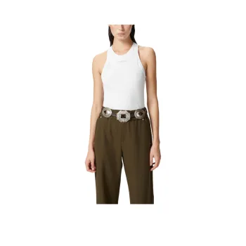 PINKO Logo Lettering Ribbed Camisole Top