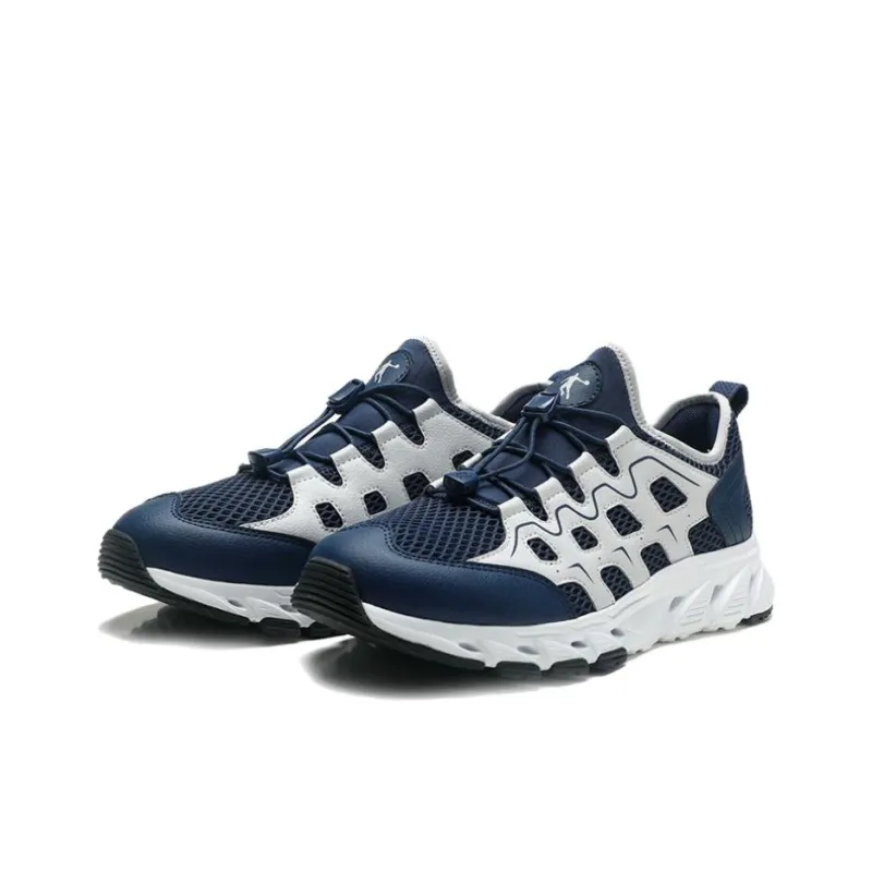 QIAODAN Slip Resistant, Waterproof, And Breathable River Trekking Shoes Men's Graphite Blue Mist Gray-2