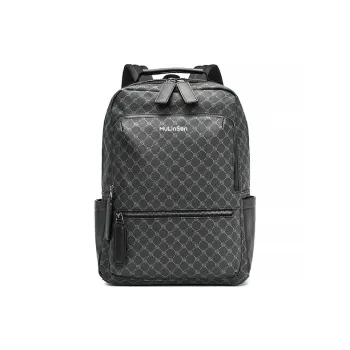 Mulinsen PU Backpack Laptop Bag Regular Unisex Pattern Black/Black