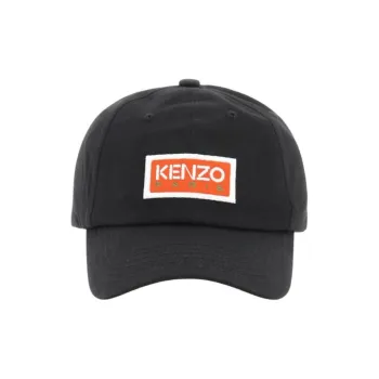 KENZO 100% Cotton Baseball Caps Unisex Black