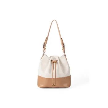 HAWA PU Stitched Canvas Bucket Bag, Shoulder Bag Women's Multicolor