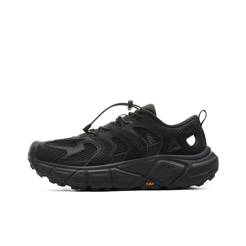 PEAK Cushioning, Slip Resistant, Rebound Low Top Running Sandal Men's All Black-0