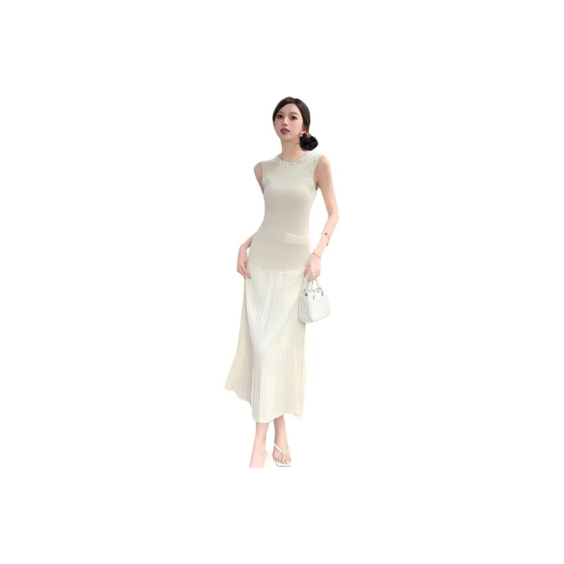 SNZX Sleeveless Dresses Women's Apricot-0