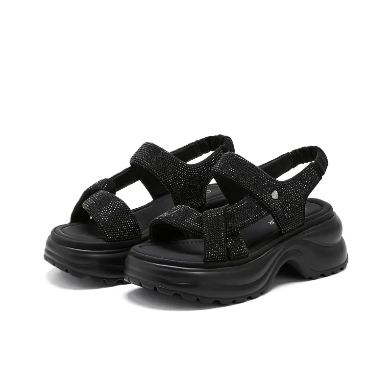 C°BANNER Beach Sandals Women's Beige/Black/Apricot-8