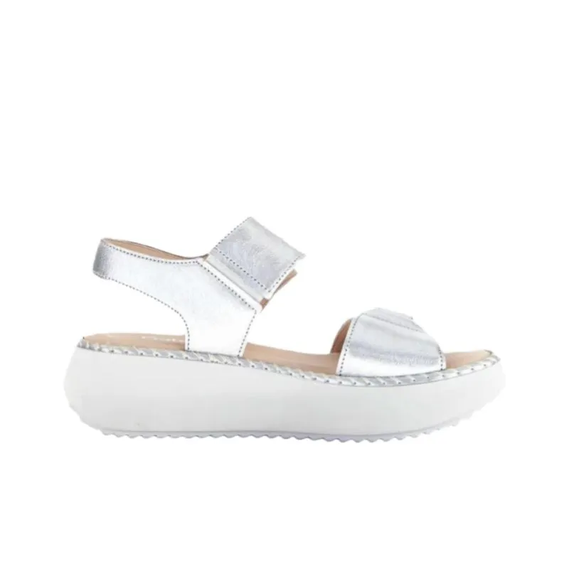 Gabor Fashion One Strap Sandals 5.5cm Women's Silver-1