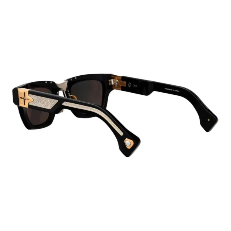 T Henri Acetate Irregular Shape Sunglasses Unisex Black-3