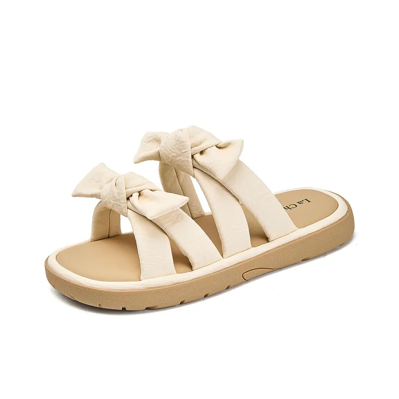 La Chapelle Abrasion Resistant Slide Slippers Women's Beige-1