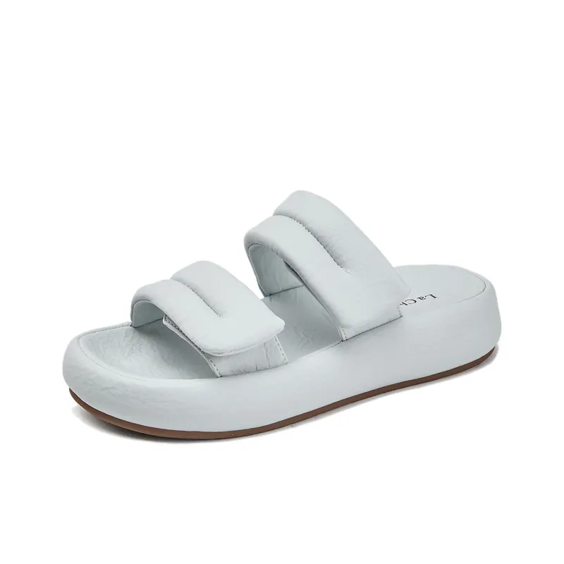 La Chapelle Slip Resistant Abrasion Resistant Slide Slippers Women's Blue-0