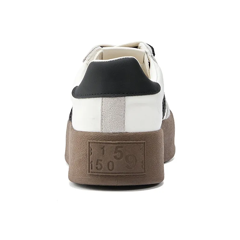 La Chapelle Anti Slip Wear Resistant Skateboard Shoes Women's White Black-5