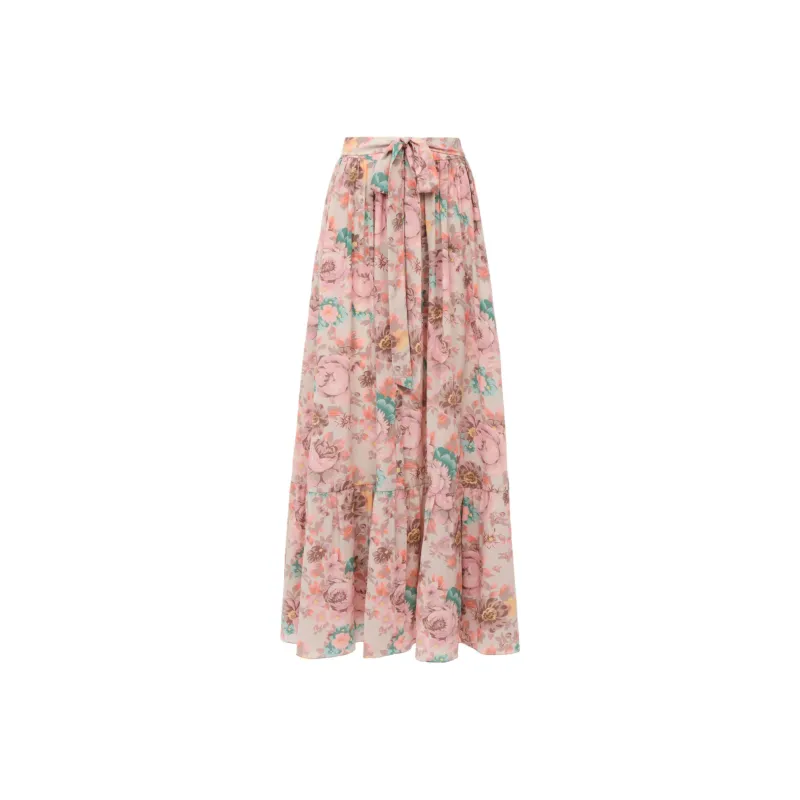 Chloe Casual Long Skirt Women's Mud Gray-0