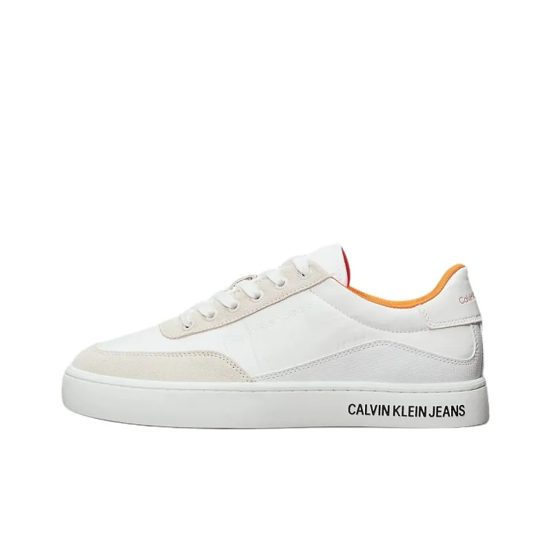 CKJ CALVIN KLEIN JEANS Low Top Skateboard Shoes Men's White-0