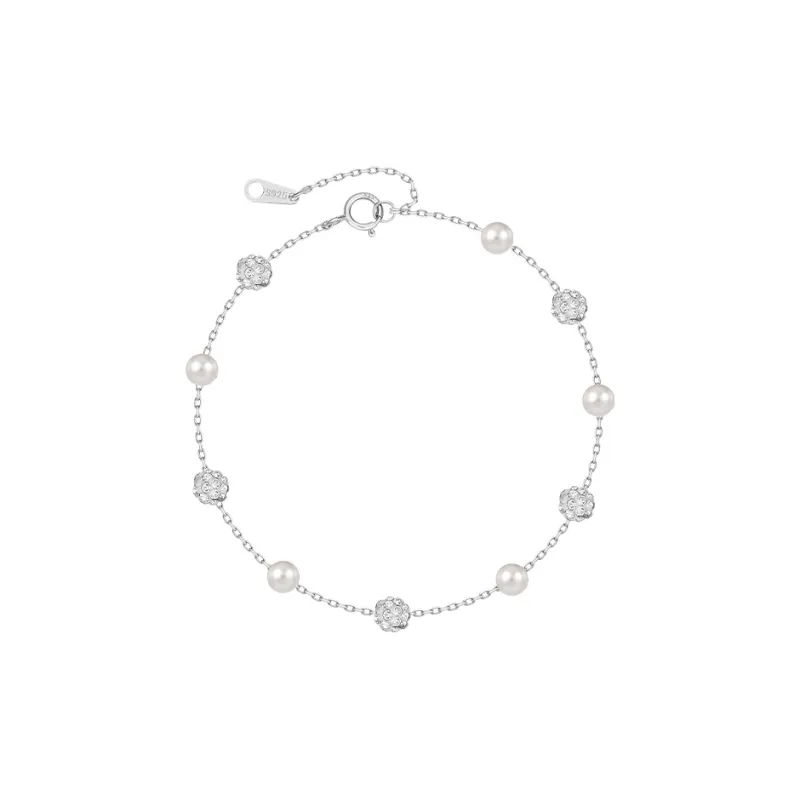 SHINE S925 Silver, Zircon, Shell Pearl Bracelets Women's-0