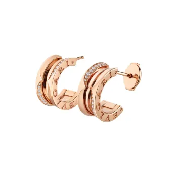 BVLGARI Diamond Earrings Women's Rose Gold