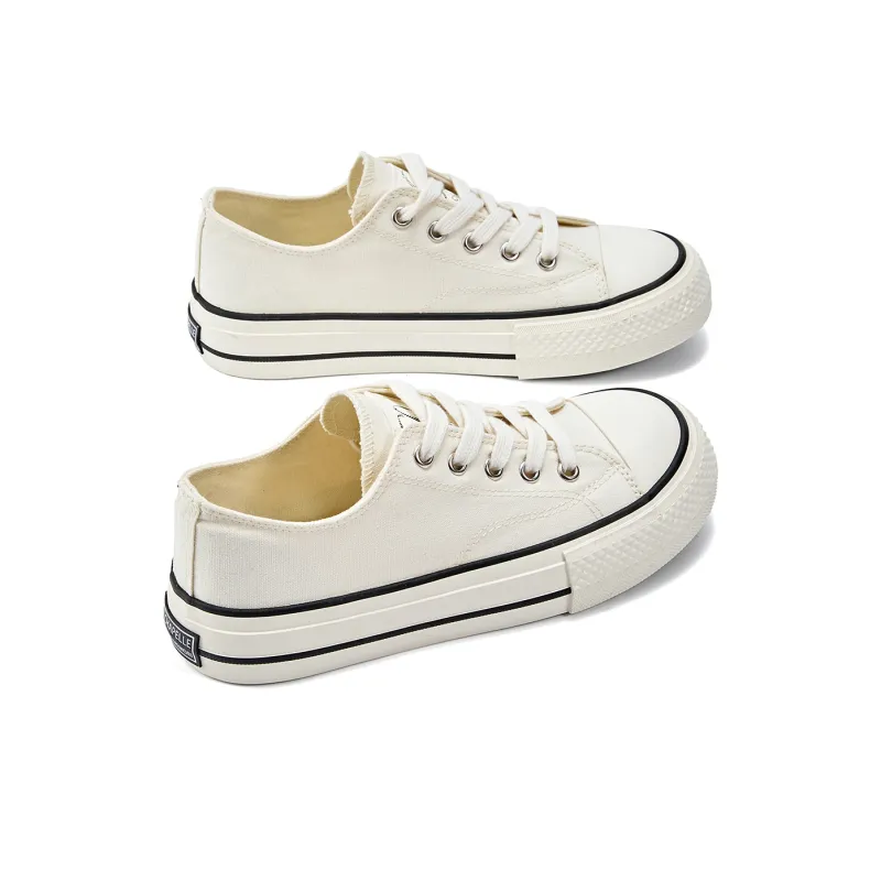 La Chapelle Wear resistant And Lightweight Low Top Canvas Shoes Women's Beige-3