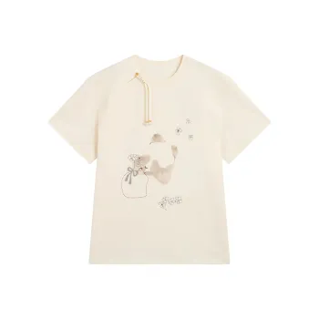 ZIHAN T Shirts Women's Beige Gold