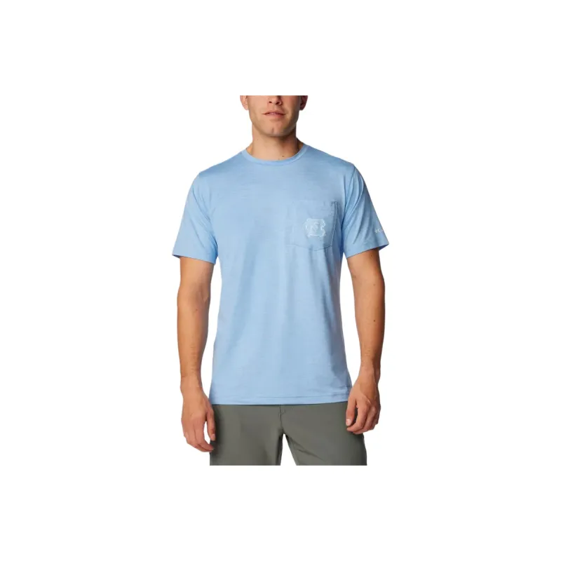 Columbia Collegiate Tech Trail T Shirt Men's Light Blue-0