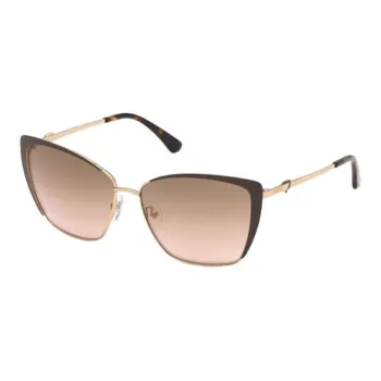 GUESS Metal Irregular Shape Sunglasses Women's Brown