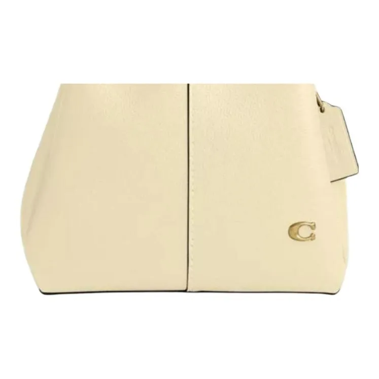 COACH Lana Leather Shoulder Bag, Handbag Medium Size Women's Ecru-4